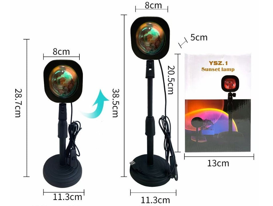 Rechargeable Rainbow Projection Lamp Sun Lamp Projection Atmosphere Sunset Lamp