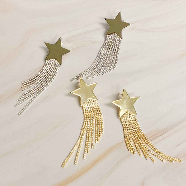 Star Shine Cascade Earrings 18K Gold