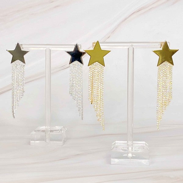 Star Shine Cascade Earrings 18K Gold