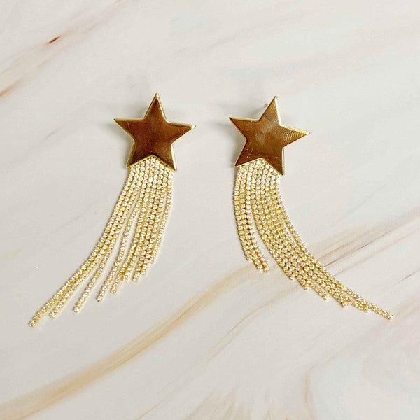 Star Shine Cascade Earrings 18K Gold