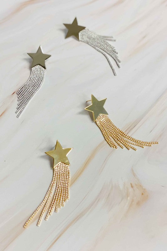 Star Shine Cascade Earrings 18K Gold