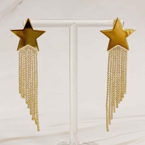 Star Shine Cascade Earrings 18K Gold