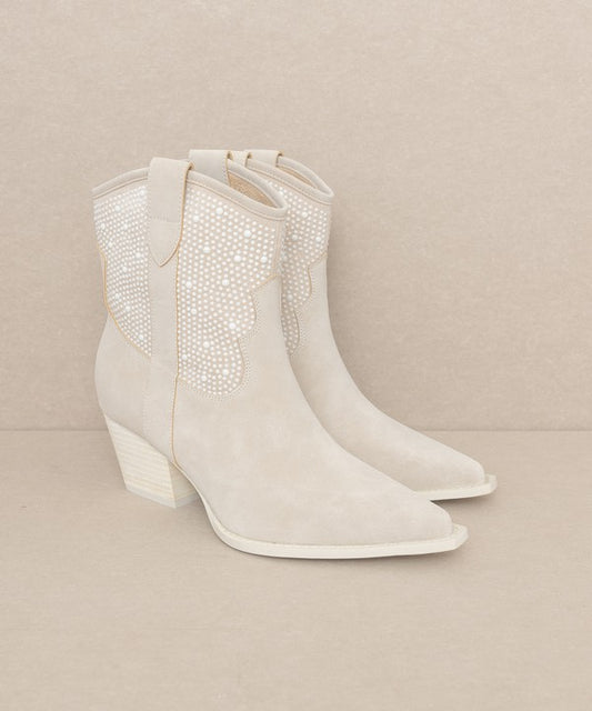 Cannes - Pearl Studded Western Boots