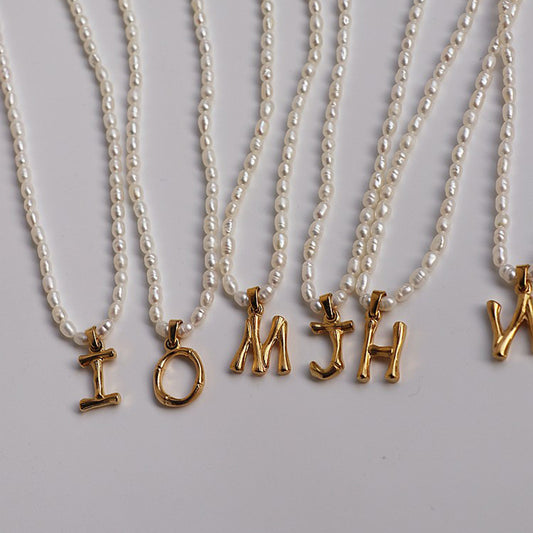 Natural Initial Necklace