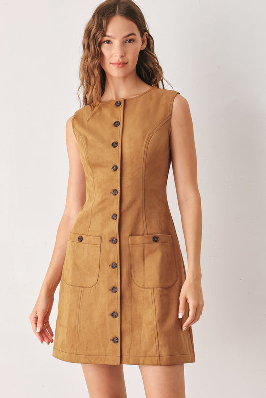 Maple Street Faux-Suede Mini Dress