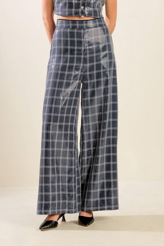 Blue Hour Sequin Wide-Leg Trousers
