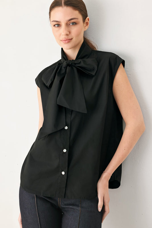 Sculptural Bow-Front Blouse