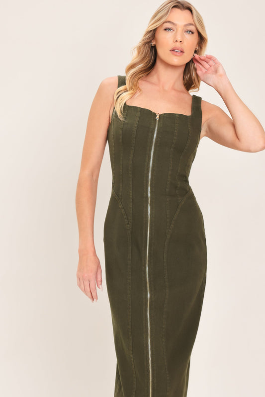 Army of Lovers Zip-Front Midi Dress