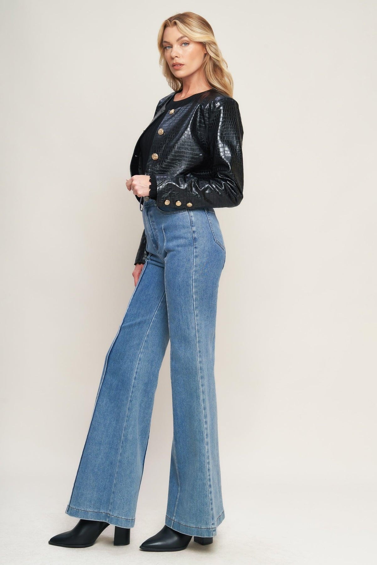 Blackstone Croc-Embossed Bolero Jacket