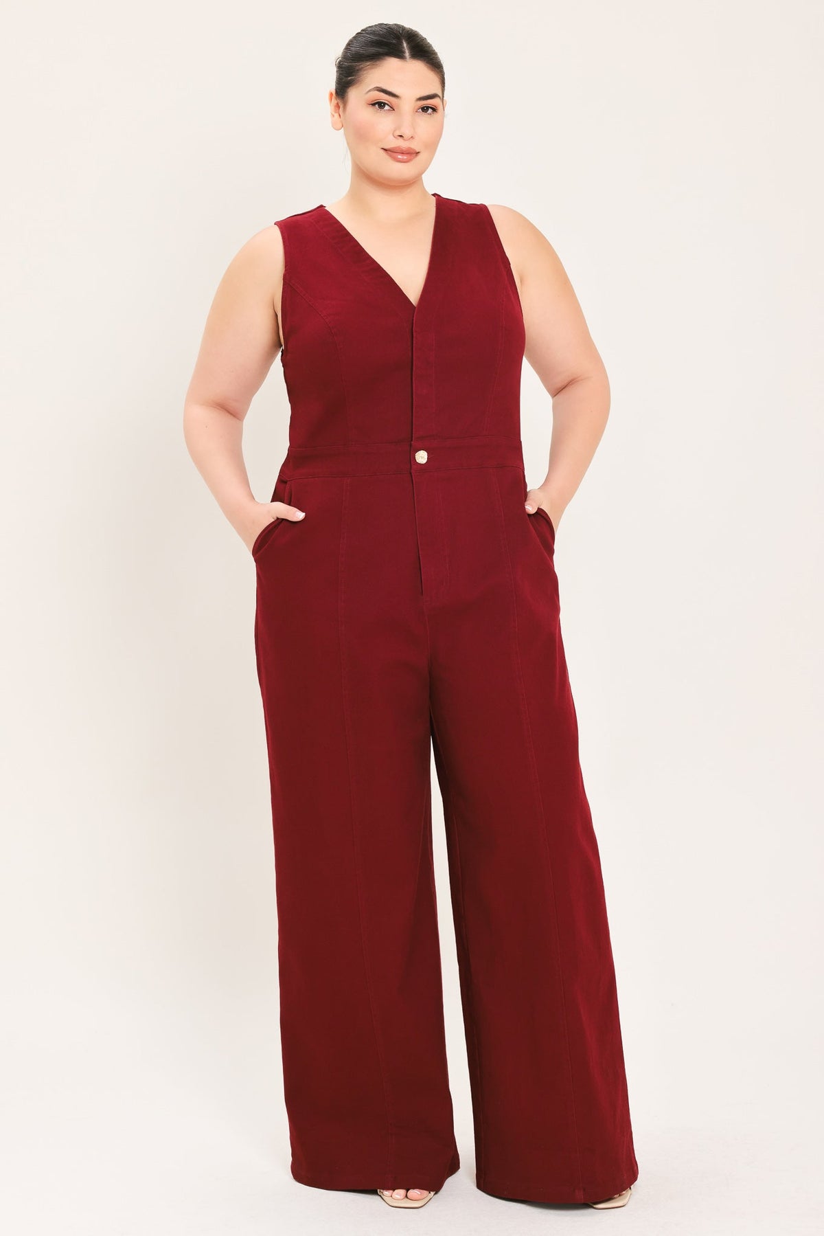 Merlot City Muse Tailored Jumpsuit