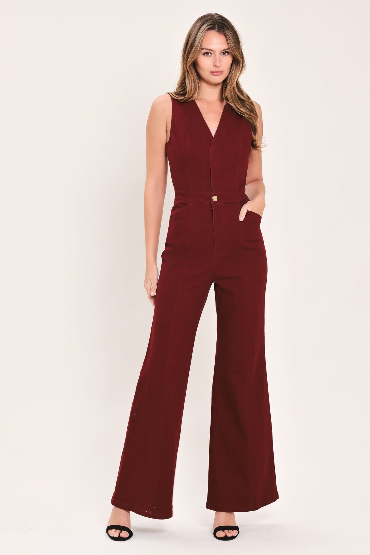 Merlot City Muse Tailored Jumpsuit