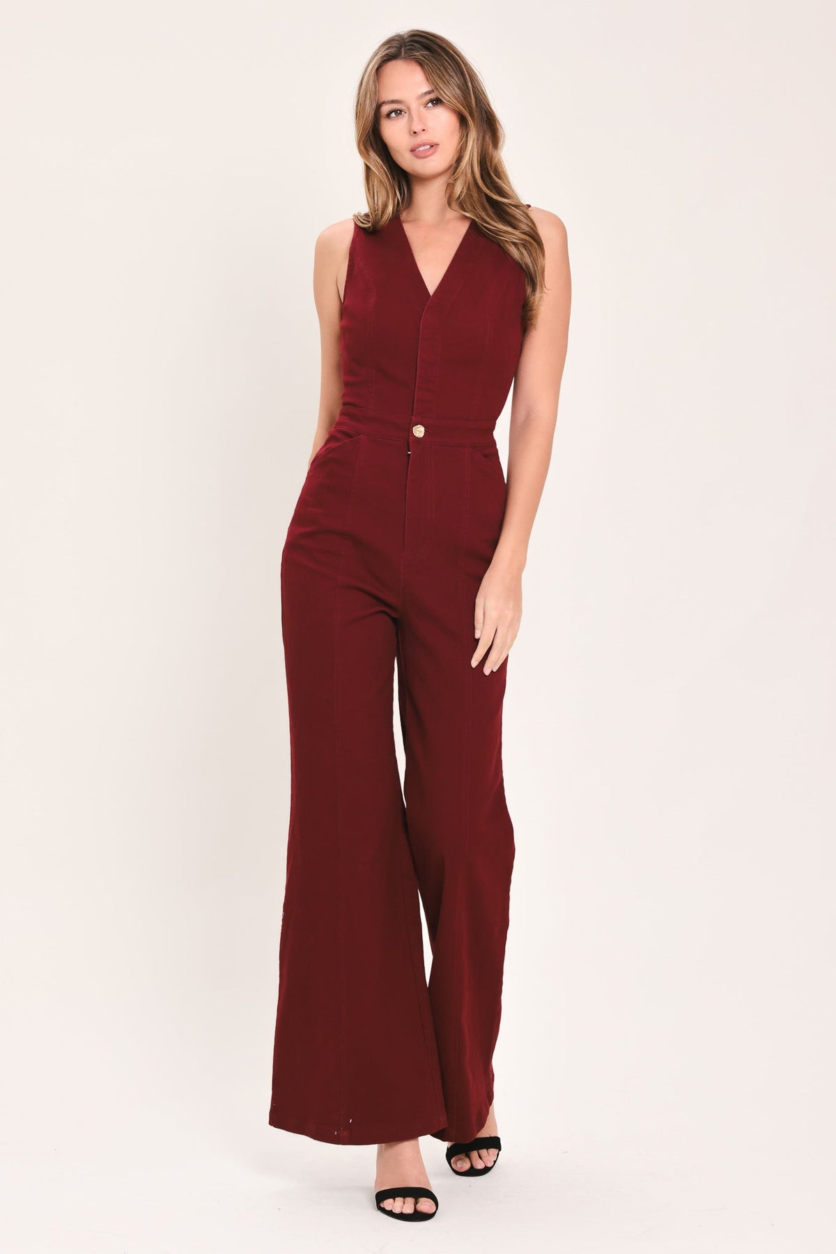 Merlot City Muse Tailored Jumpsuit