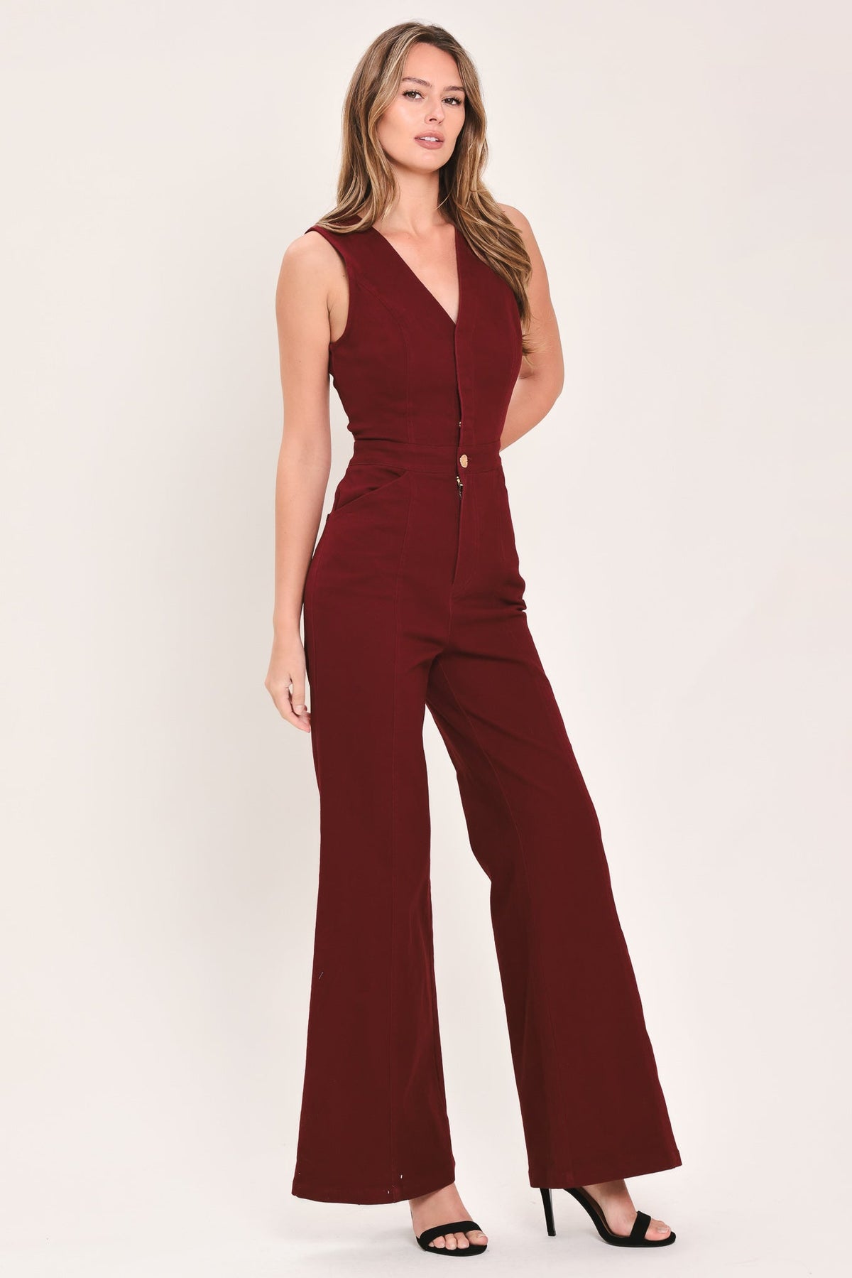 Merlot City Muse Tailored Jumpsuit