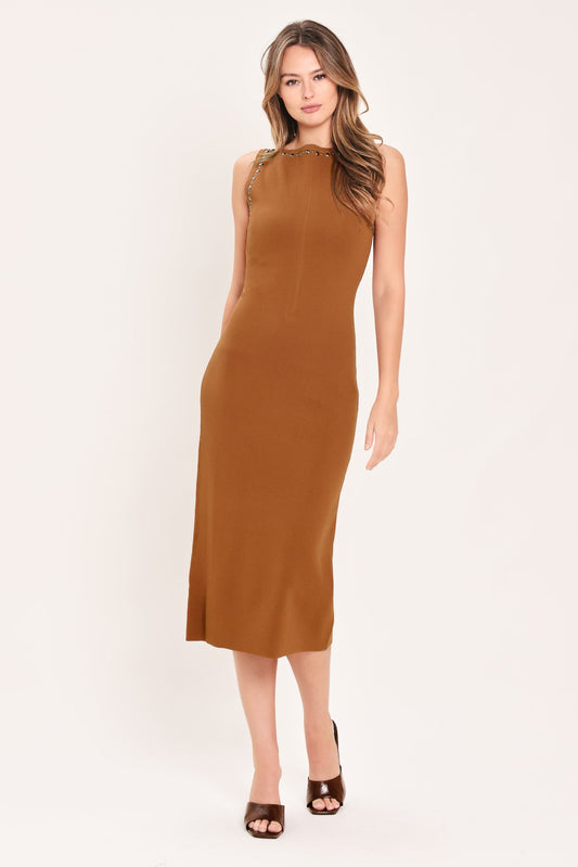 Saddle Street Sweater-Knit Midi Dress