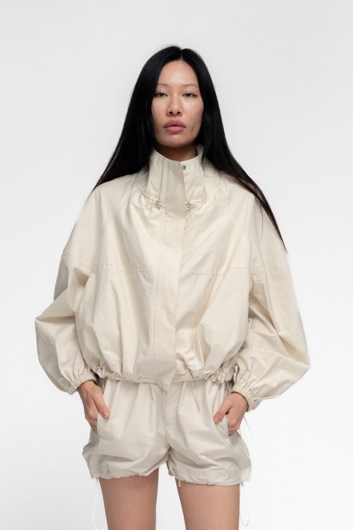 Moonlight Run Ivory Bomber Jacket