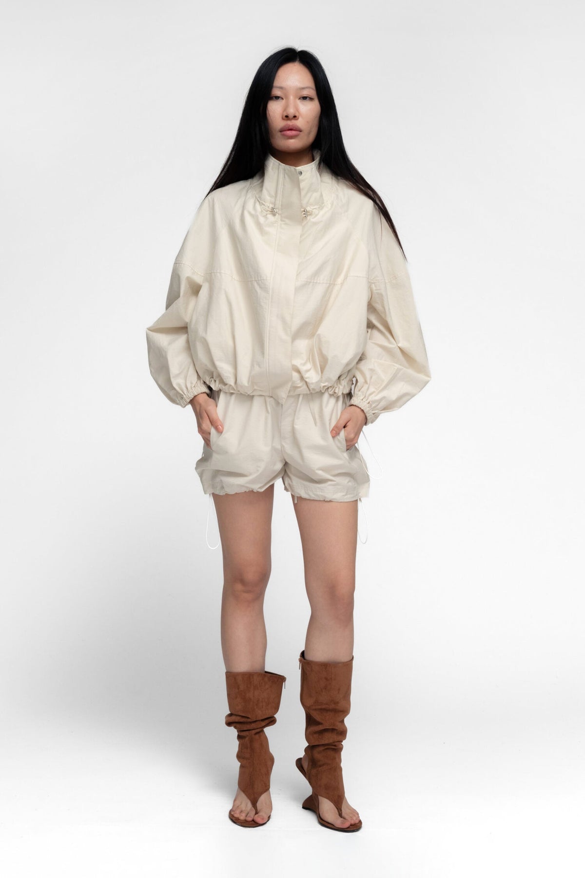 Moonlight Run Ivory Bomber Jacket