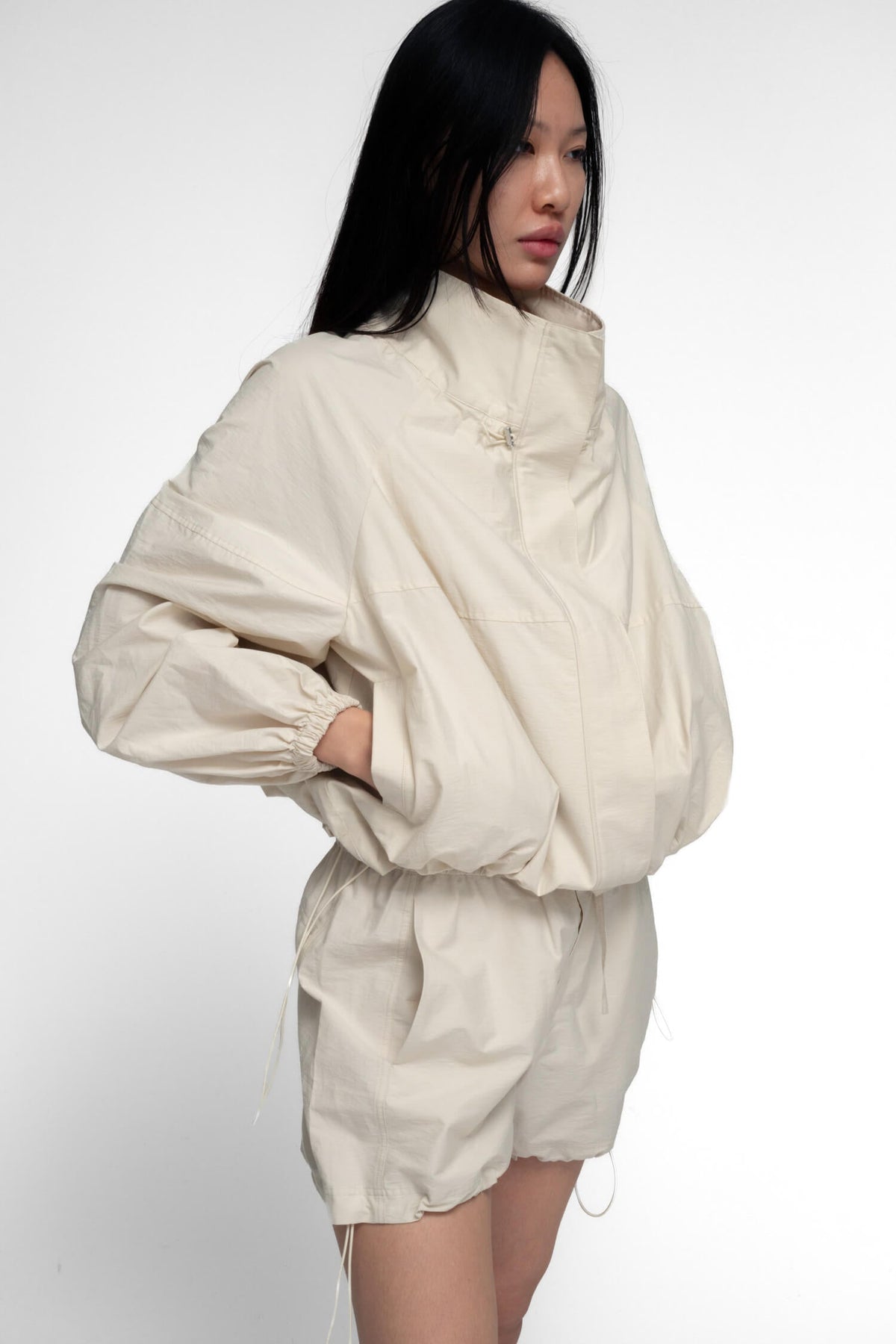 Moonlight Run Ivory Bomber Jacket