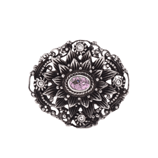 Pink Moon Vintage Sterling-Silver Brooch